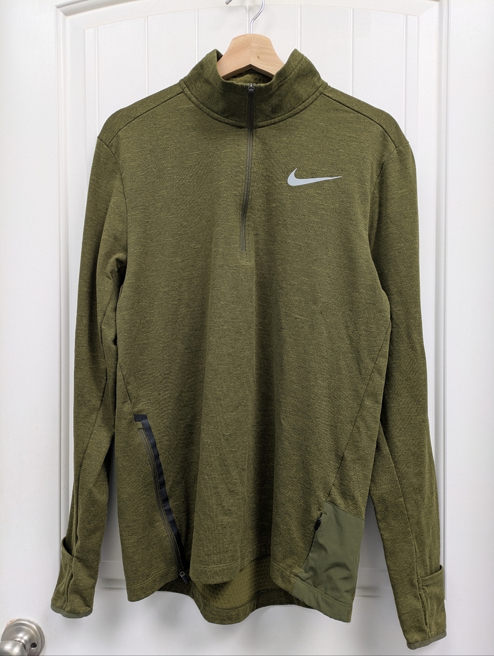 Nike Running Olive Green Men’s Half-Zip Performance Jacket